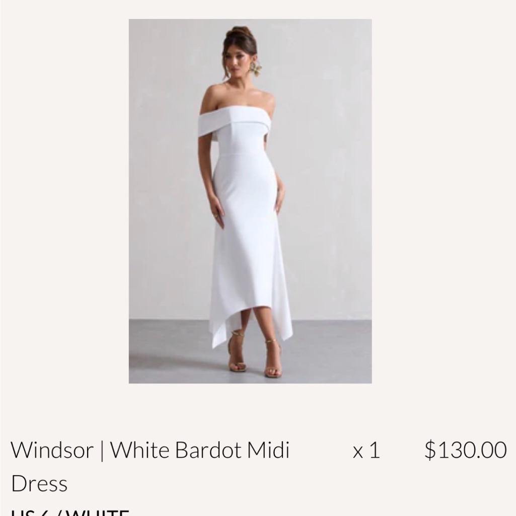 Club L London White Off The Shoulder Bardot Midi Dress